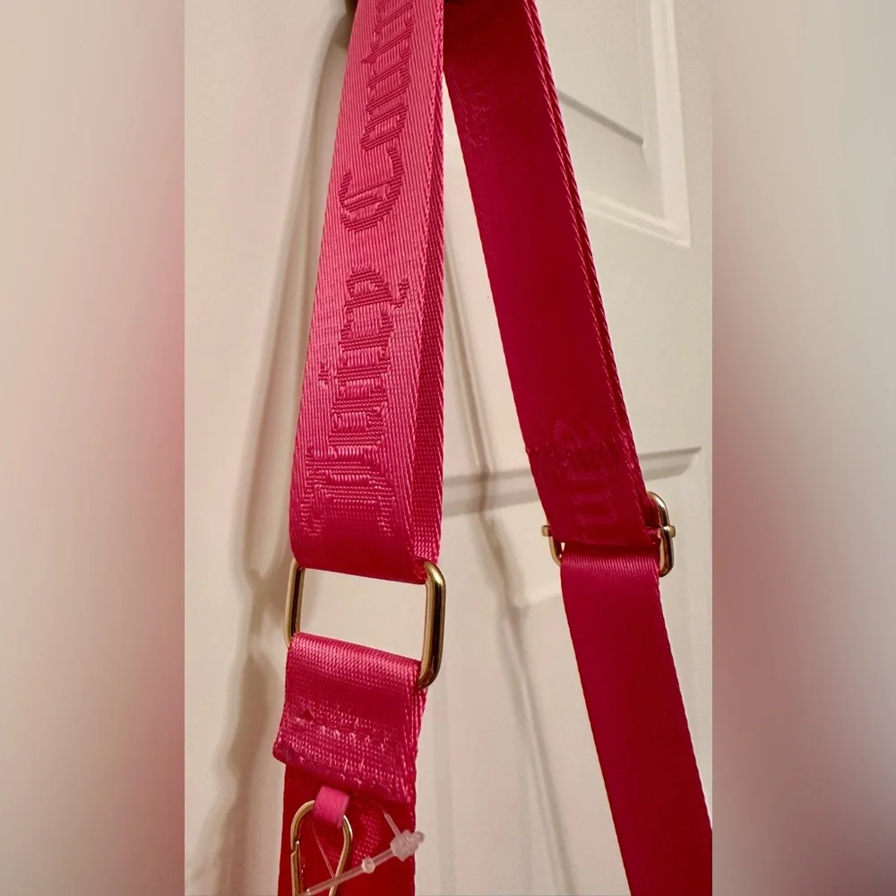 NWT Juicy Couture Bright Hot Pink Monogram Crossbody Bag Y2K Style w/ Coin Pouch - Picture 9 of 13